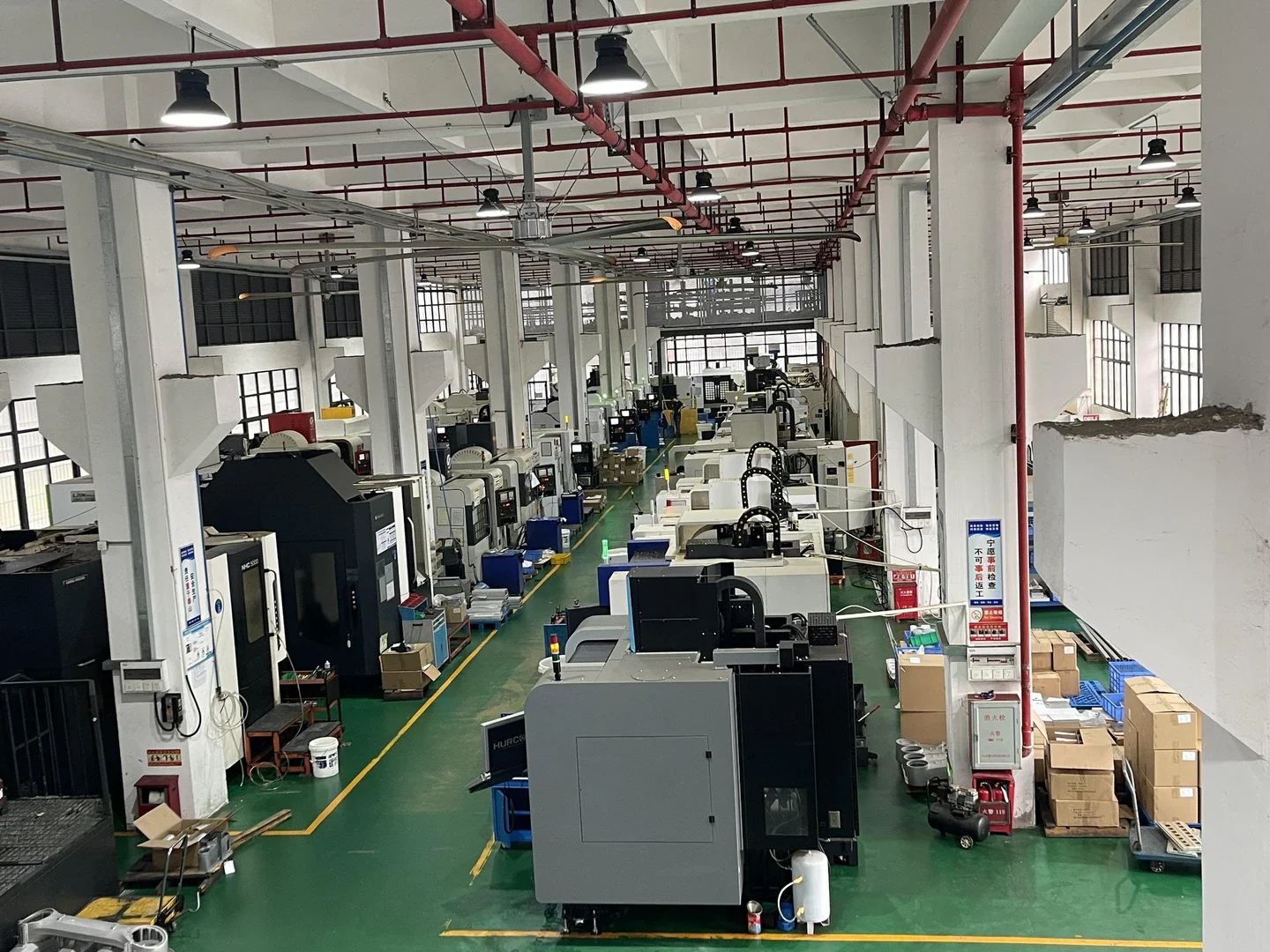 CNC machining workshop and production equipment