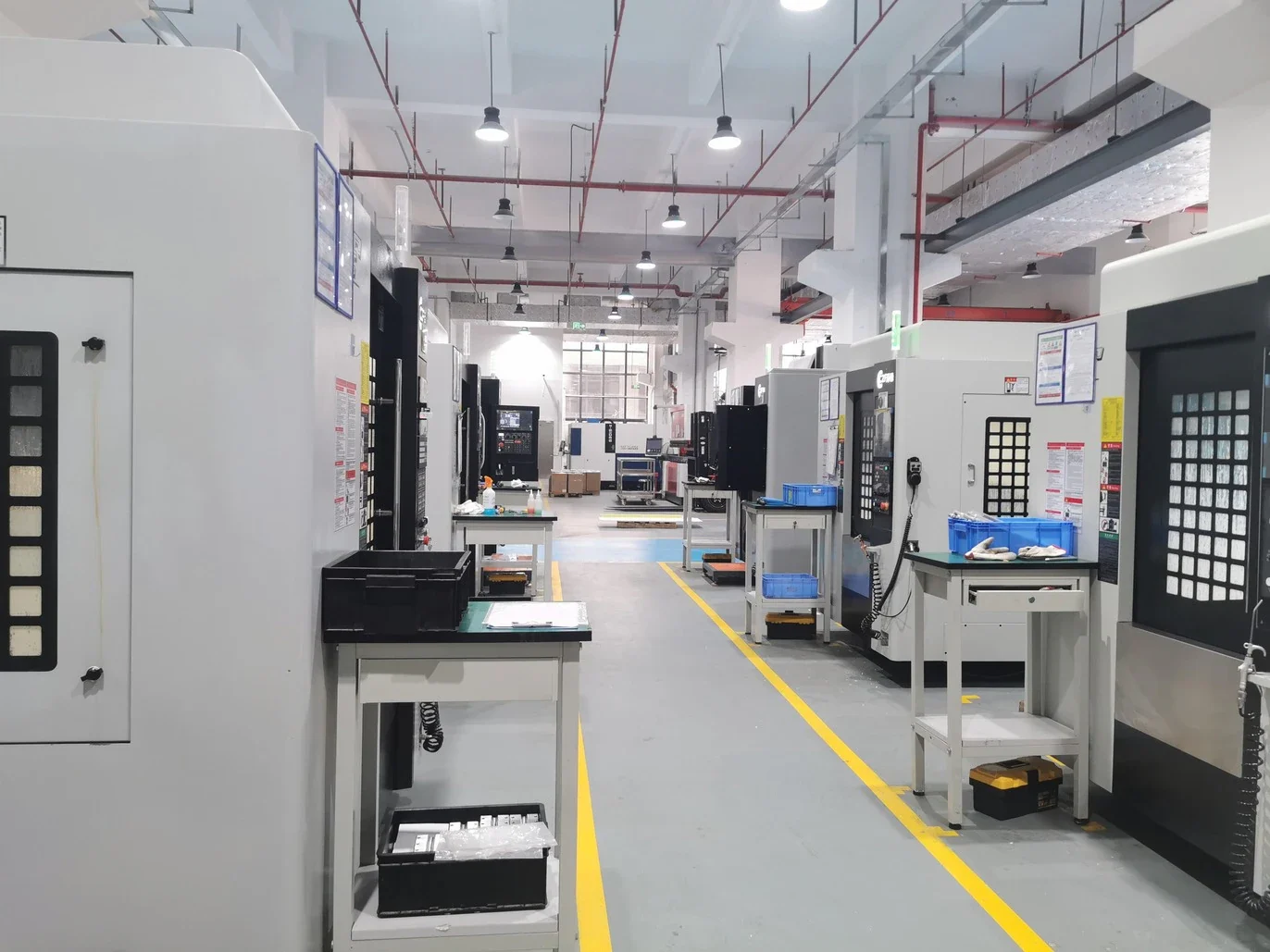 CNC machining workshop and production equipment