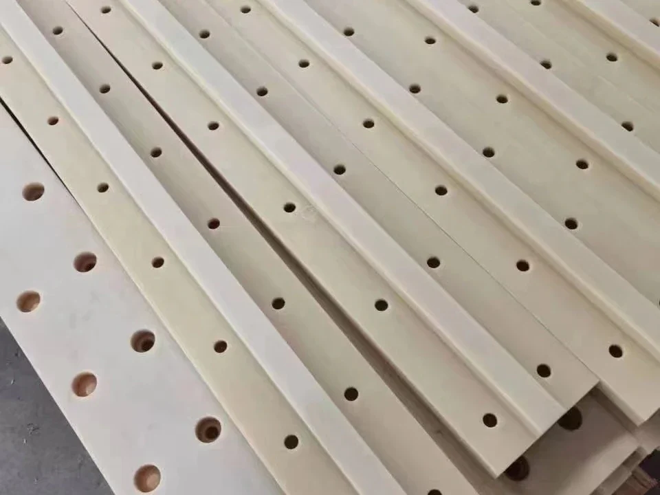 Engineered UHMW-PE sliding component profile diagram for food machinery