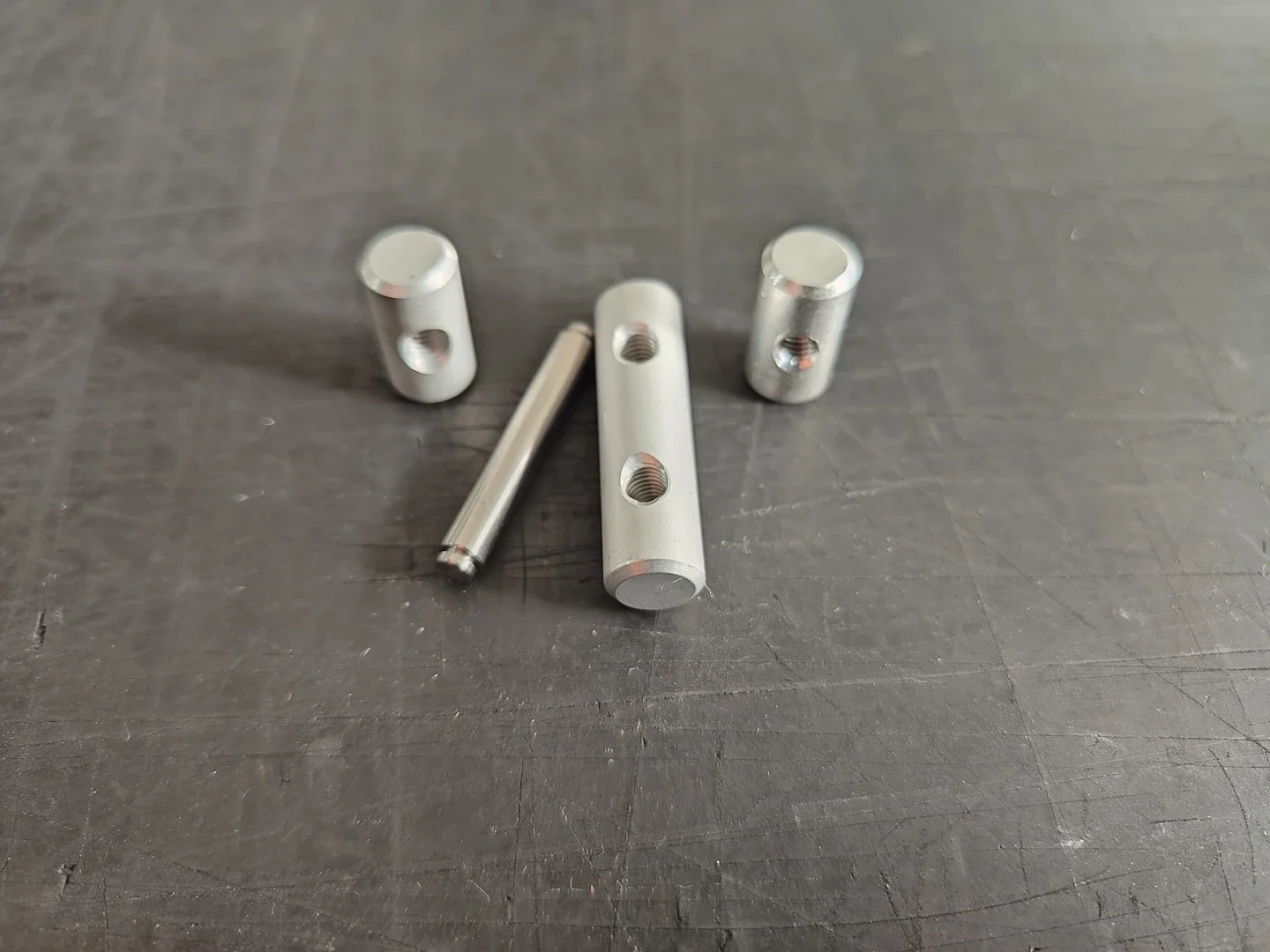 Hygienic stainless steel CNC machined component passivated surface close up