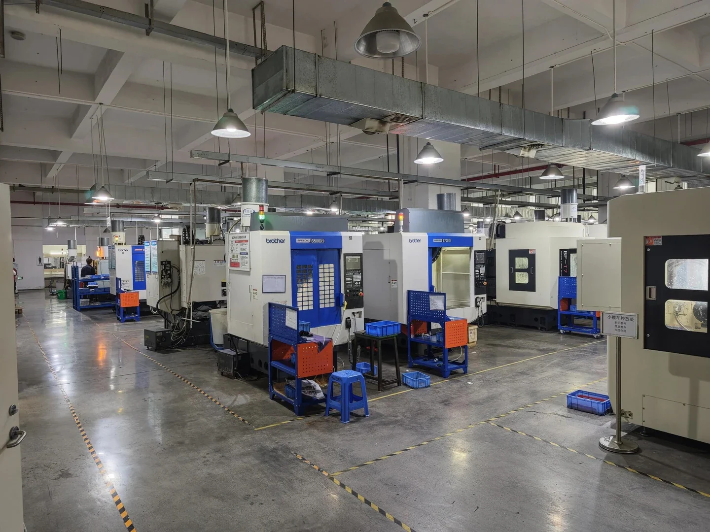 CNC machining workshop and production equipment